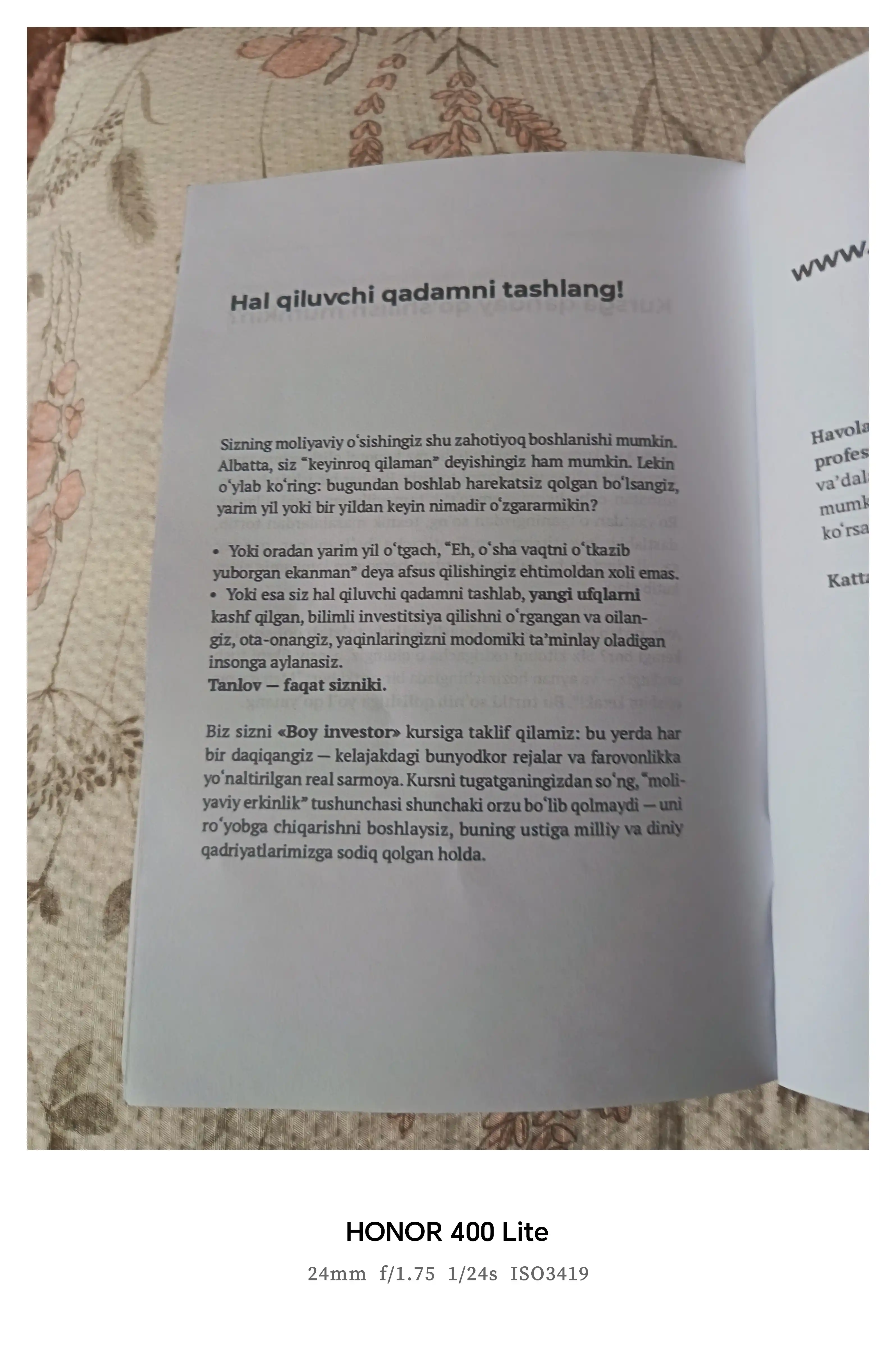 Investitsiya orqali pul ishlash. Azam Azizov, pul va daromad haqida kitob