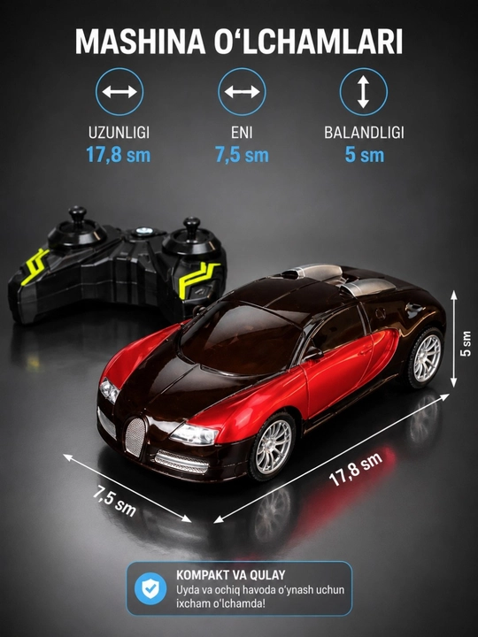 Pultli mashina Bugatti drift car, elektron mashina va pultli moshinalar