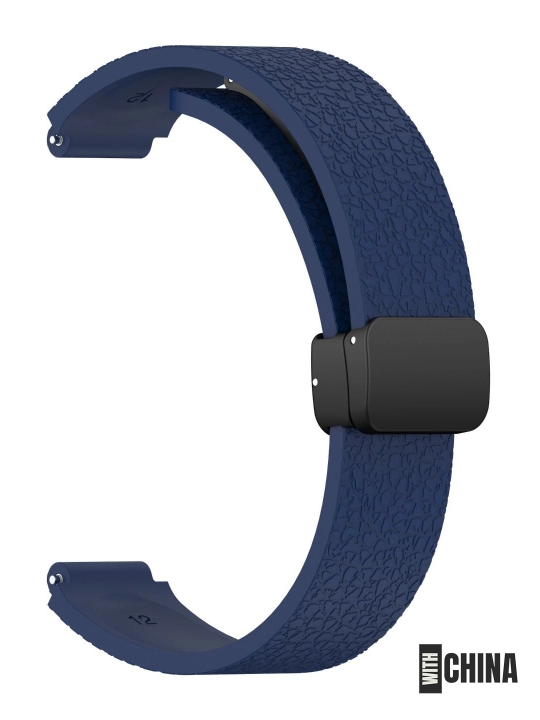 Ремешок для Huawei Band 8 / 9 / 10 силиконовый магнитный с текстурой кожи
