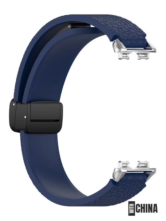Ремешок для Huawei Band 8 / 9 / 10 силиконовый магнитный с текстурой кожи