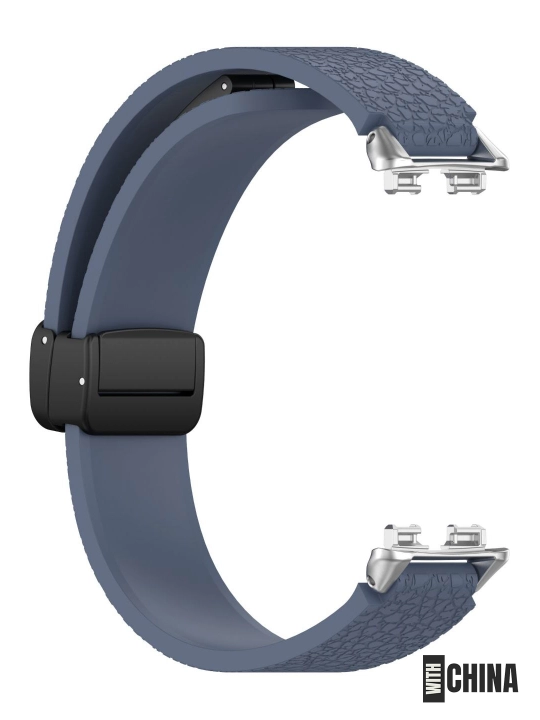 Ремешок для Huawei Band 8 / 9 / 10 силиконовый магнитный с текстурой кожи