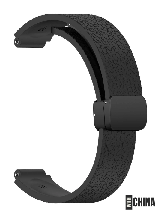Ремешок для Huawei Band 8 / 9 / 10 силиконовый магнитный с текстурой кожи