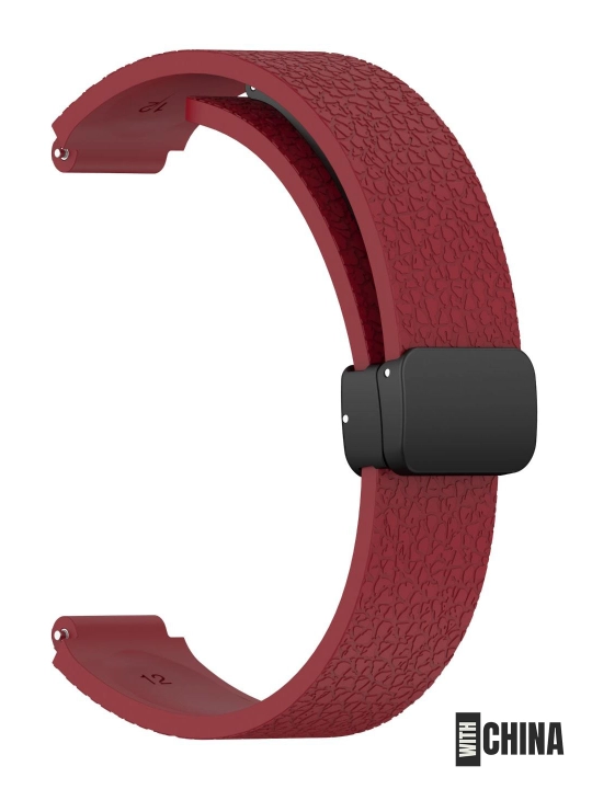 Ремешок для Huawei Band 8 / 9 / 10 силиконовый магнитный с текстурой кожи