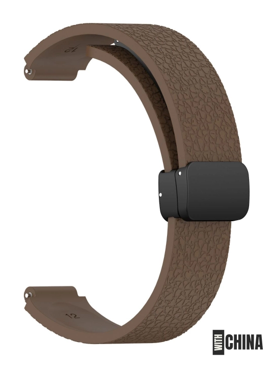 Ремешок для Huawei Band 8 / 9 / 10 силиконовый магнитный с текстурой кожи