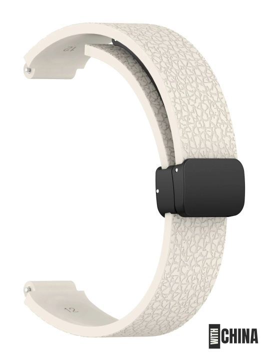 Ремешок для Huawei Band 8 / 9 / 10 силиконовый магнитный с текстурой кожи - 