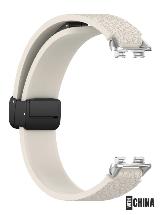 Ремешок для Huawei Band 8 / 9 / 10 силиконовый магнитный с текстурой кожи