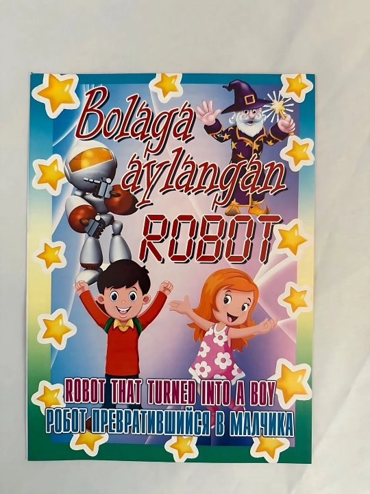Bolaga aylangan Robot rangli rasmli 3 tilli - 