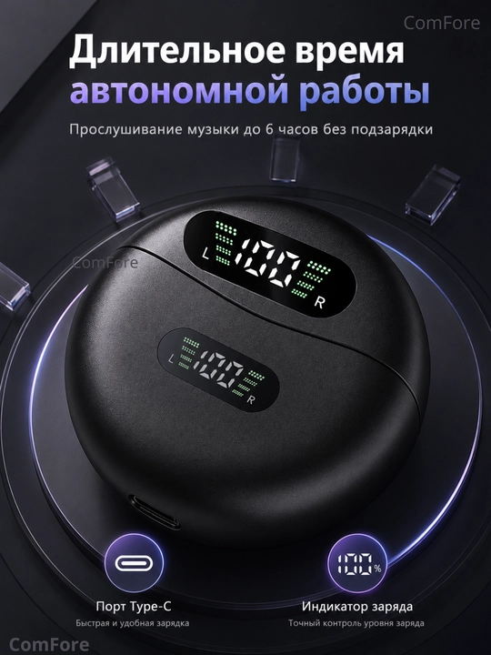 Simsiz quloqchinlar IPhone va Android uchun Q71 Bluetooth, LED displeyli sport naushniklar