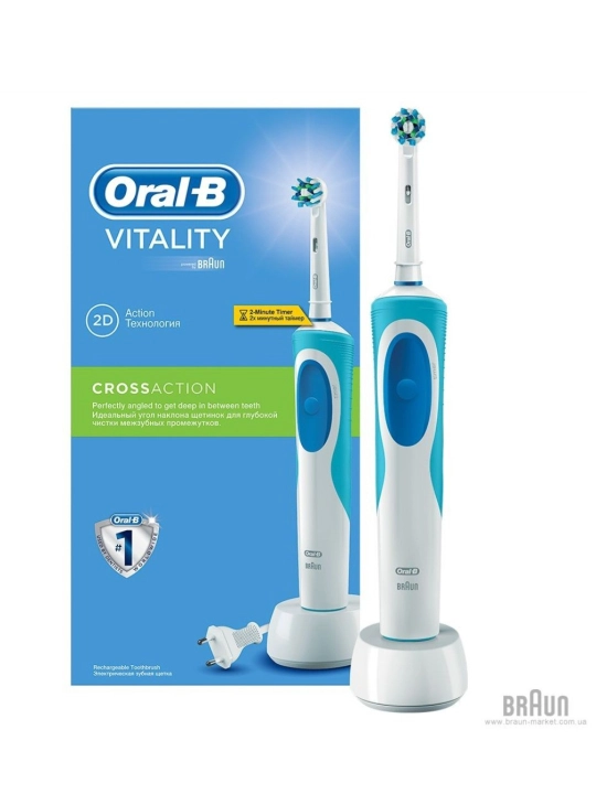 Oral-B Vitality CrossAction elektr tish cho'tkasi: akkumulyatorli tish yuvish apparati