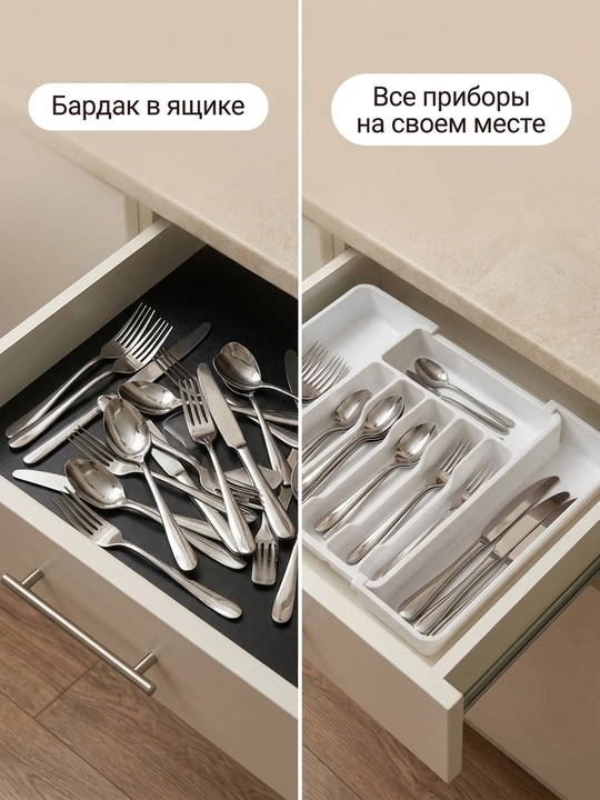 Органайзер для посуды, выдвижной пластиковый поднос-контейнер для кухни