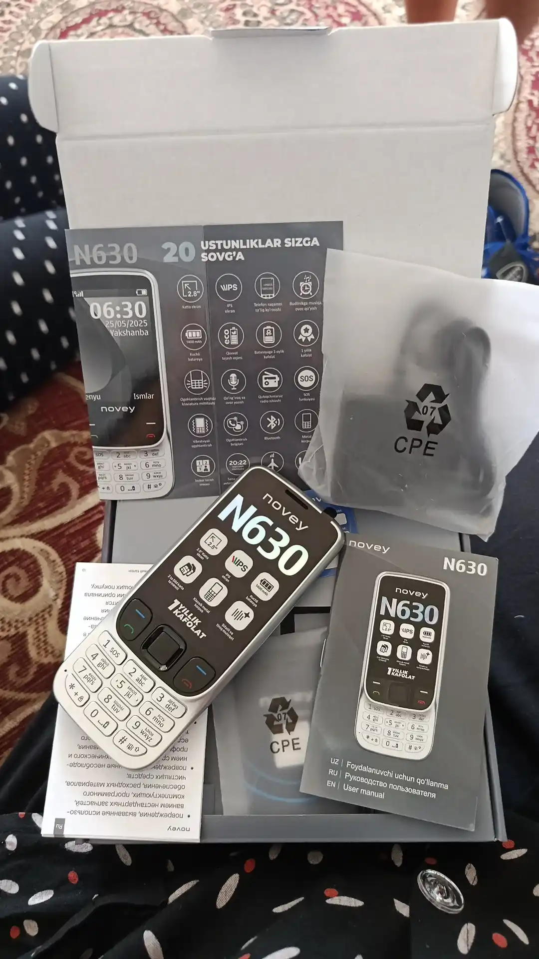 Novey N630 mobil telefon, metall, IPS displey, kamera, Dual SIM