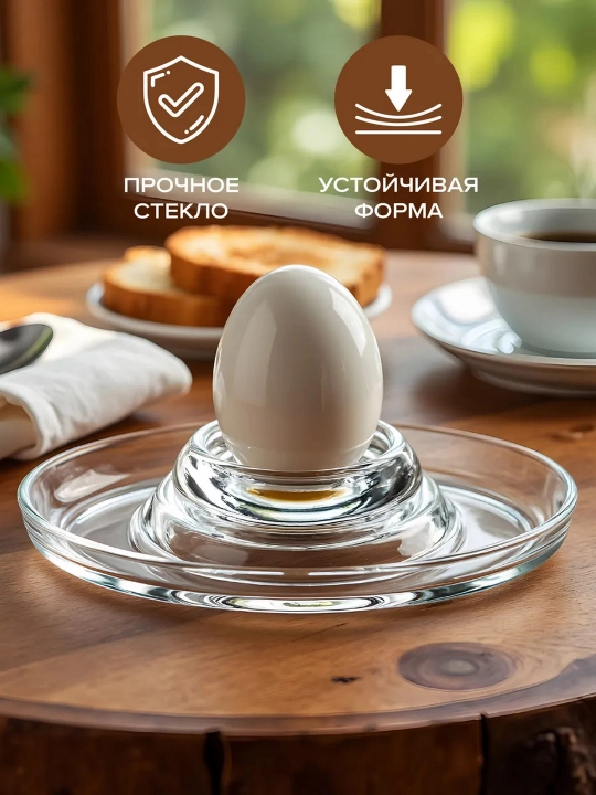 Подставки для яиц, стеклянные, Pasabahce Basic, набор 4 шт