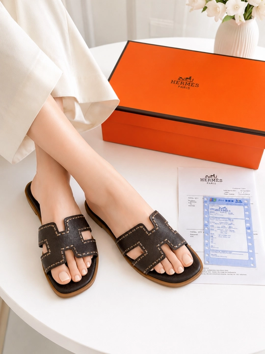 Ayollar va qizlar uchun premium shippak Hermes uslub zamonaviy qulay yozgi tapochka 