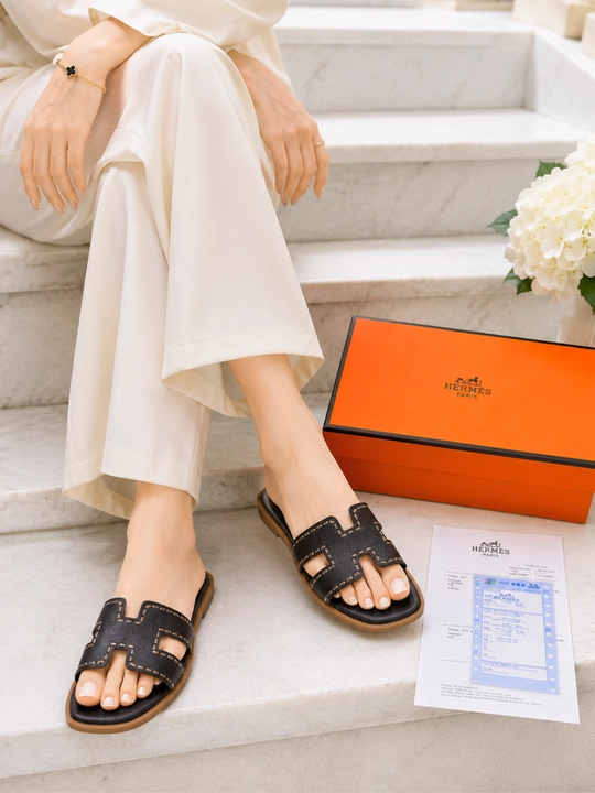 Ayollar va qizlar uchun premium shippak Hermes uslub zamonaviy qulay yozgi tapochka 