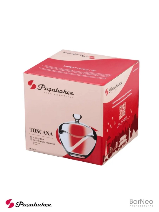 Pasabahce Toscana 130 mm shakar idishi, oshxona uchun shisha saxarnitsa 1 dona
