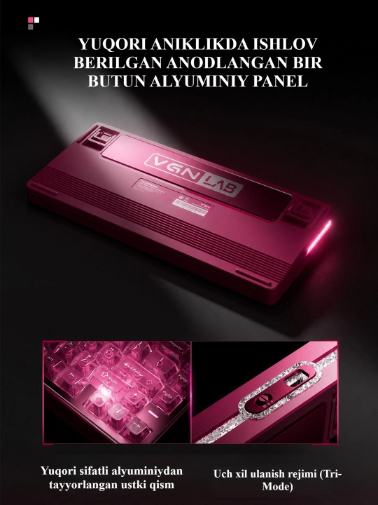 Premium simsiz magnit switch klaviatura VGN Neon Super Competitive Edition 75% 8000Hz