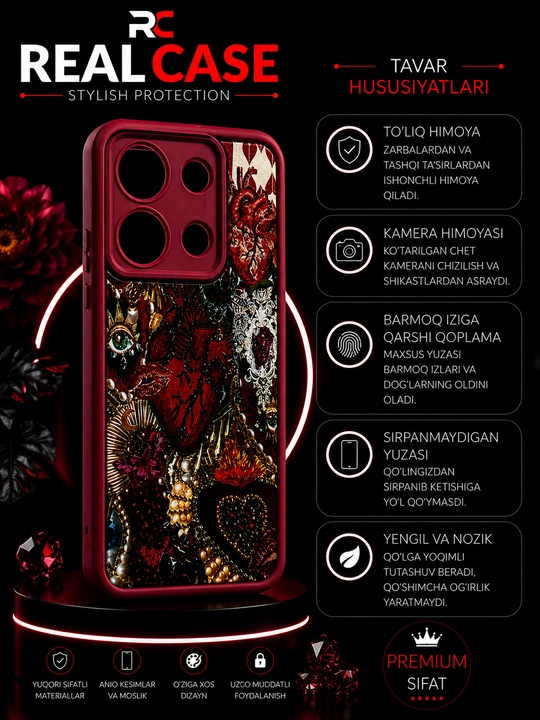 Himoya g'ilof Redmi Note 13 Pro uchun