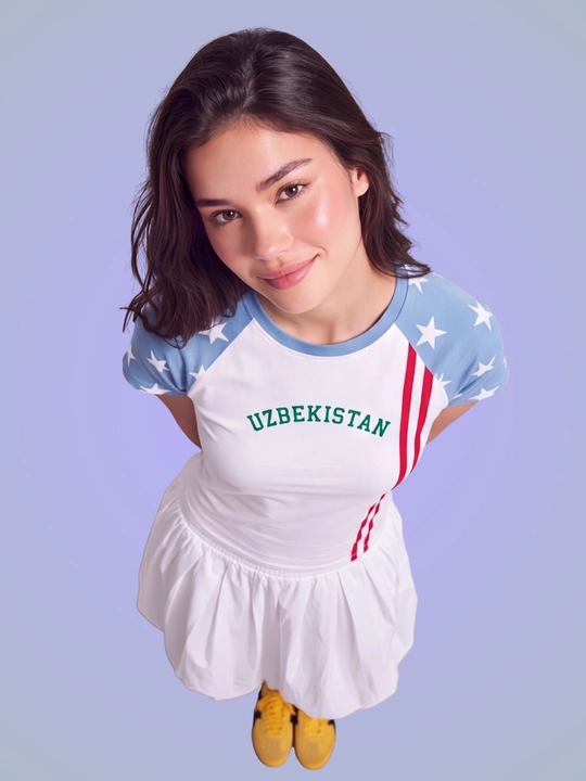 MIYO ayollar uchun futbol uslubidagi Y2K crop top, paxta va elastan