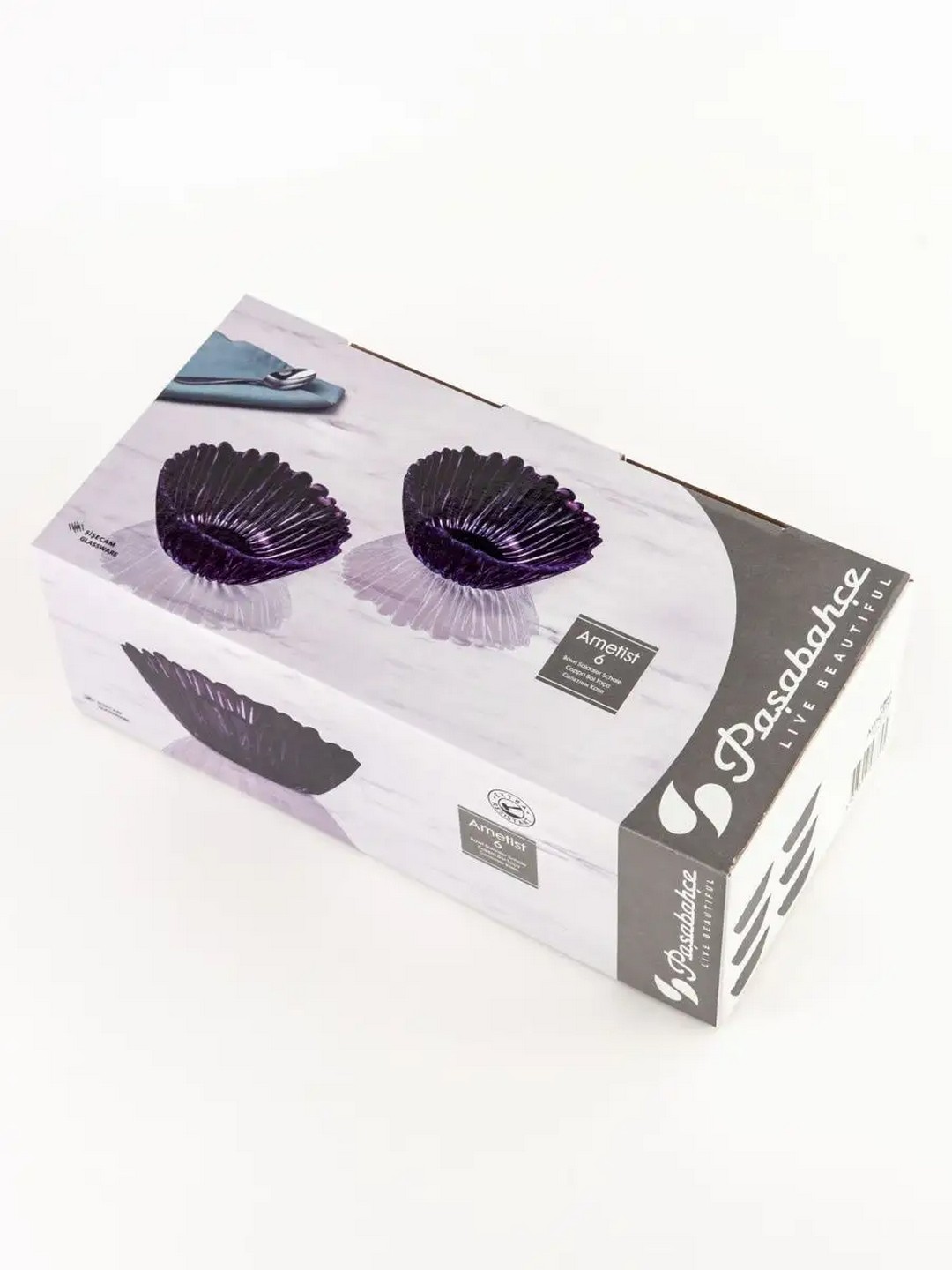 Pastabahce Aurora Amethyst 14 sm mustahkamlangan shishadan tayyorlangan salat idishlari, 6 dona