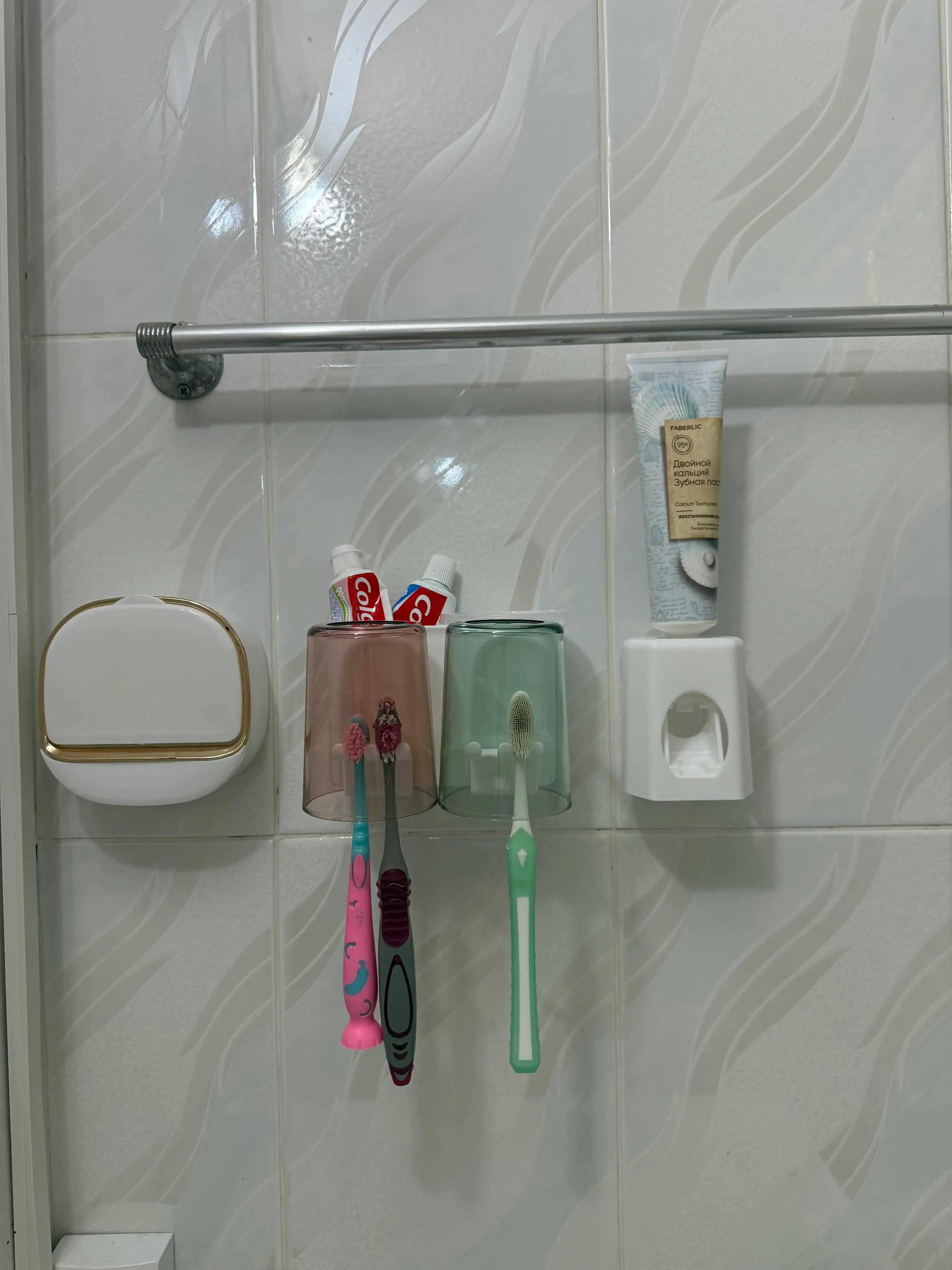 Vannaxona uchun devorga osiladigan sovun qutisi, ABS plastik, drenajli