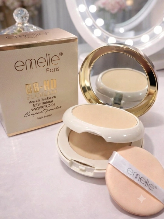Пудра для лица Emelie BB/HD компактная Matte Powder, SPF, матовая, стойкая