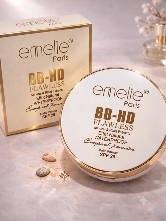Пудра для лица Emelie BB/HD компактная Matte Powder, SPF, матовая, стойкая - 