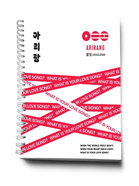BTS, K-POP, bloknot va planner 2 tasi 1 da - 30 varaqli, 2 bo'limli