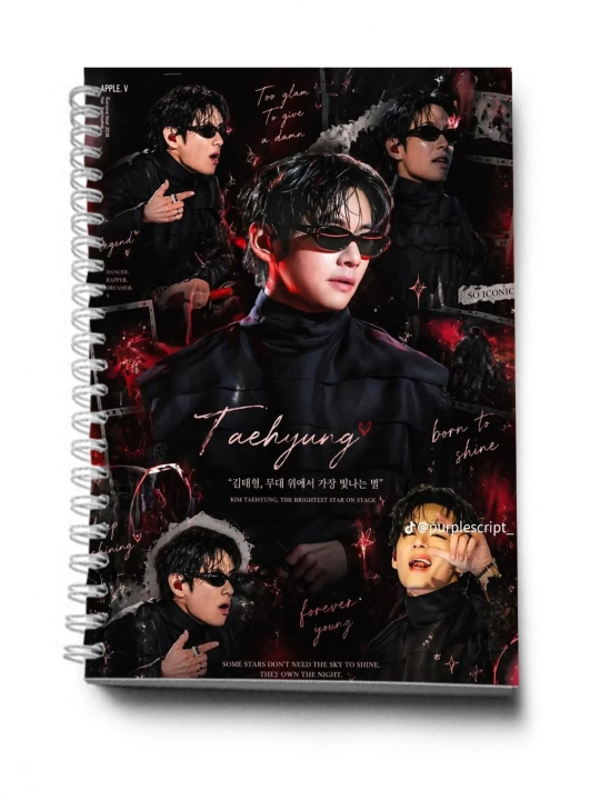 BTS, K-POP, bloknot va planner 2 tasi 1 da - 30 varaqli, 2 bo'limli