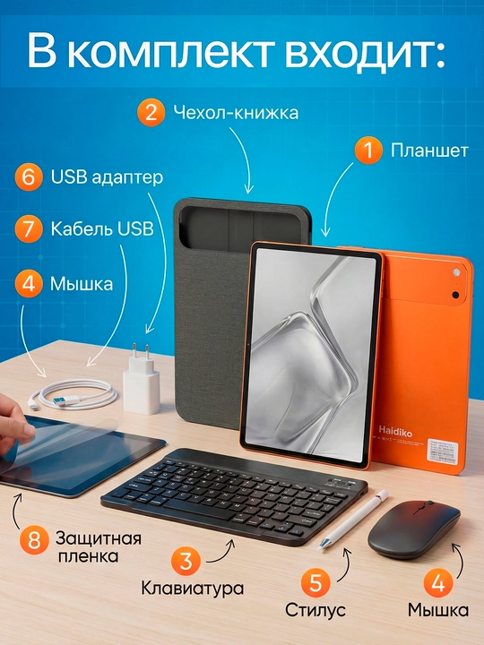 Планшет умный 17 Pro Max с металлическим корпусом Smart Android 15 UZIMEI клавиатура мышь