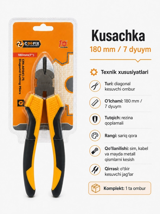 COOFIX kusachka, sim kesgich, metal kesgich, kabel kesgich, universal kusachka 180 mm - 