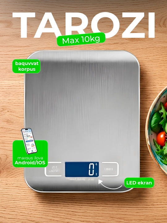 Elektron tarozi, pol tarozi,chiroyli dizayn ixcham mahsulot,180 kg gacha