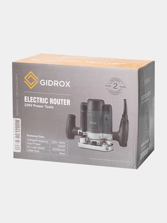 GIDROX vertikal qo‘l frezeri 1200 Vt, 32000 ayl/min, 8 mm