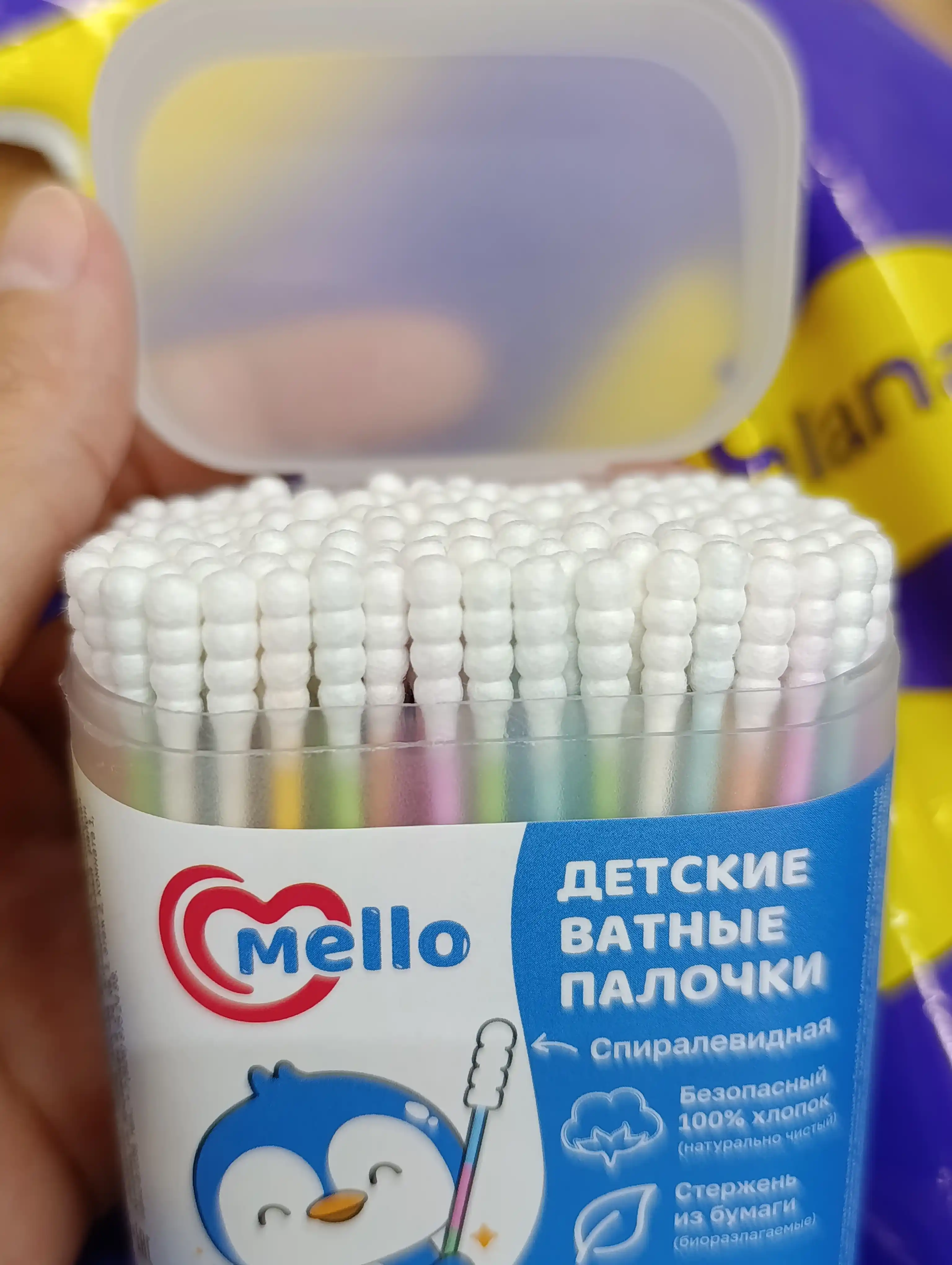 Mello spiralsimon paxtali tayoqchalari, kurakchali, 200 dona