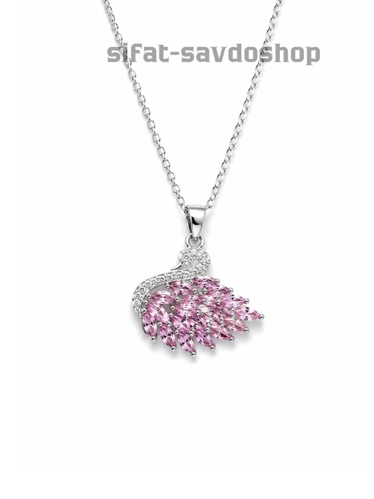 Женская колье-цепочка в форме лебедя с кристаллами Swarovski
