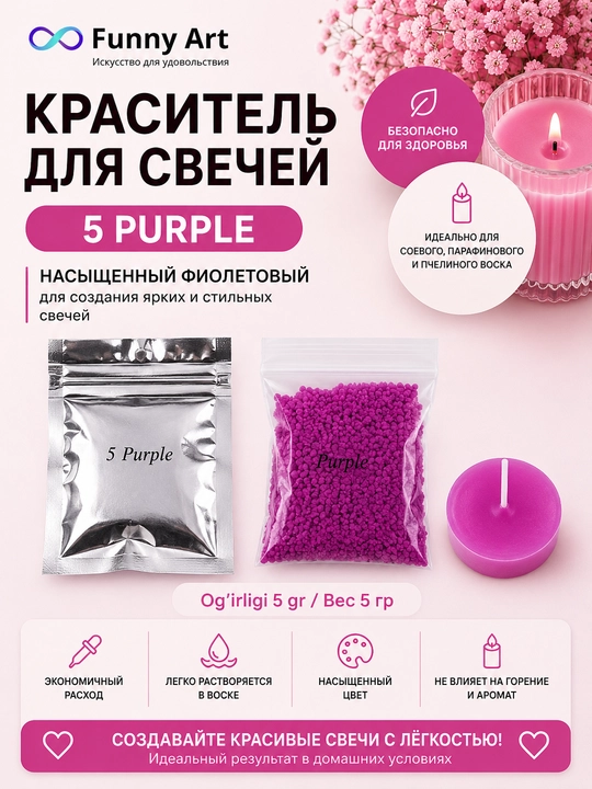Shamlar uchun bo‘yoqlar to‘plami, mumli shamlar uchun pigmentlar, Candle Dye - 