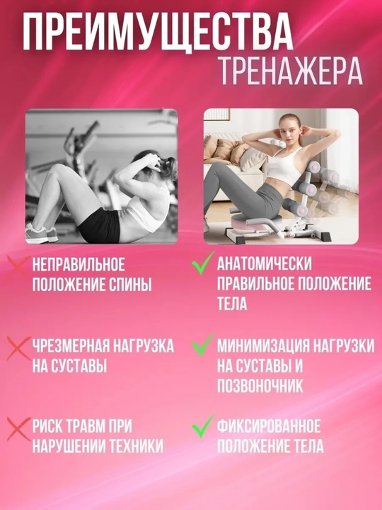 Тренажёр для пресса, 3 уровня нагрузки, сиденье 360°, домашний фитнес