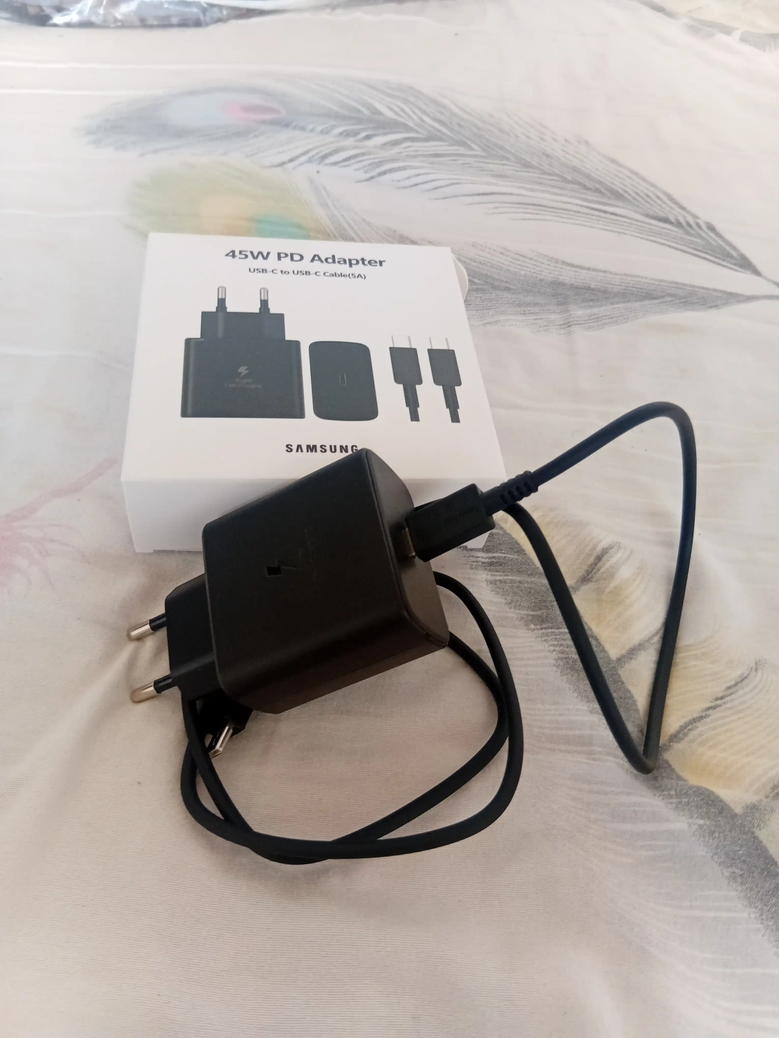 Зарядное устройство Samsung 45W, Type-C, быстрая зарядка, адаптер для телефона