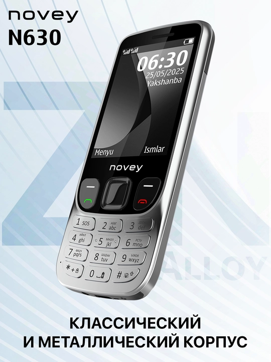 Novey N630 mobil telefon, metall, IPS displey, kamera, Dual SIM