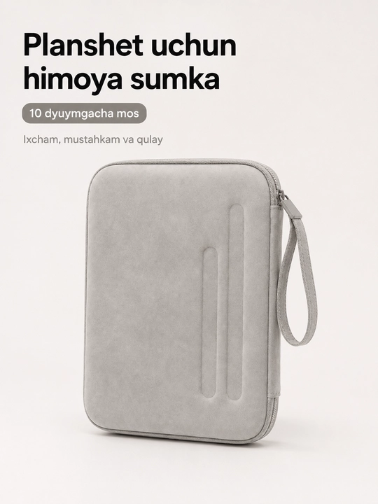 10 dyuymgacha planshet uchun himoya sumka, yumshoq va ixcham g‘ilof - 