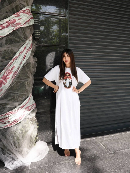 Женское платье-футболка макси oversize