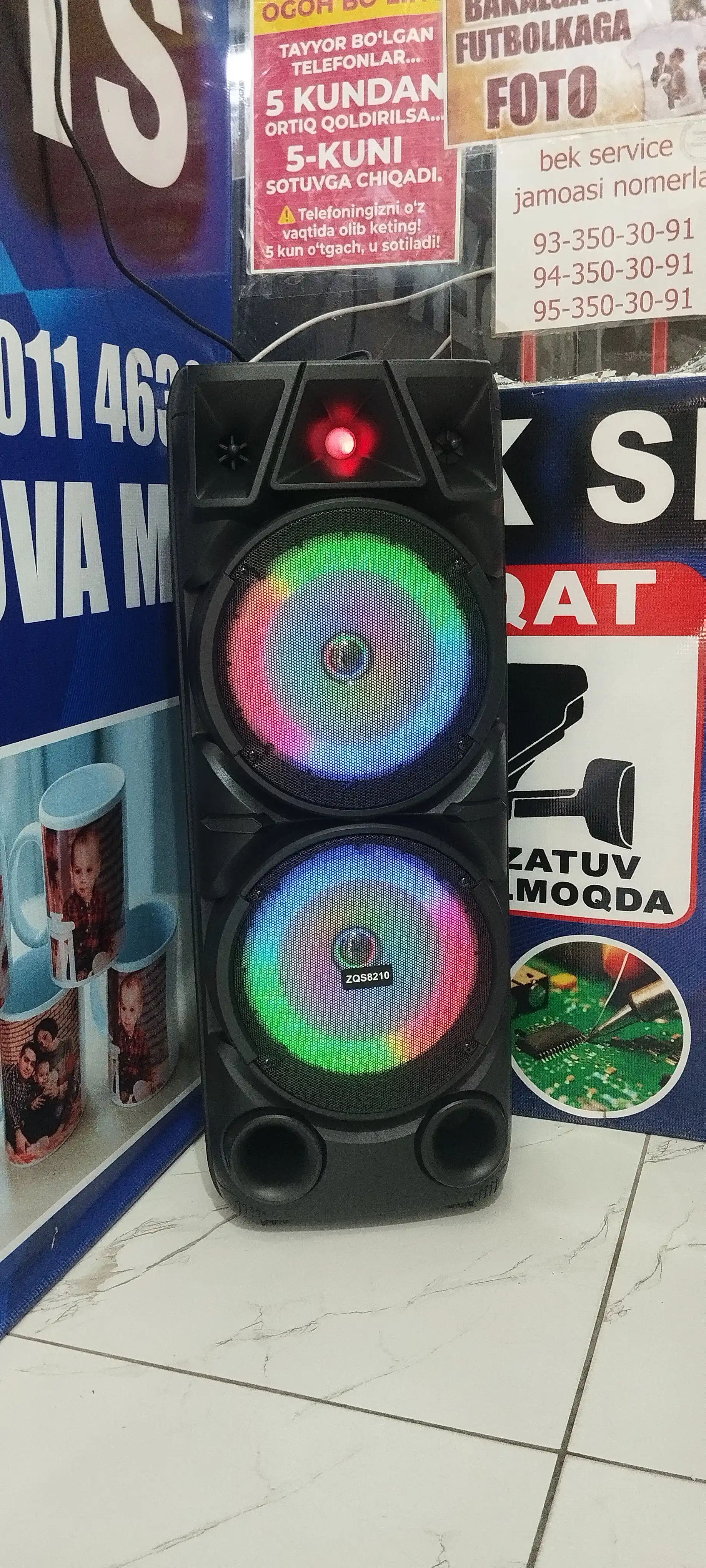 Караоке колонка Sing-e Bluetooth, ZQS8210 / ZQS8212, с беспроводным микрофоном, 72/60 см