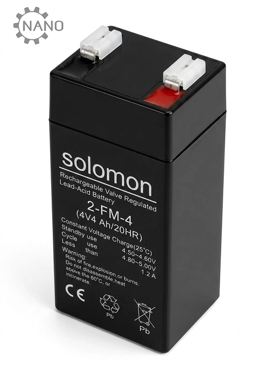 Tarozilar, chiroqlar va UPS uchun SOLOMON 4V 4Ah AGM batareyasi