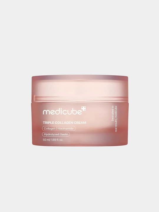 Barcha teri turlari uchun mo‘ljallangan Medicube Triple Collagen yuz uchun namlantiruvchi koreys kremi