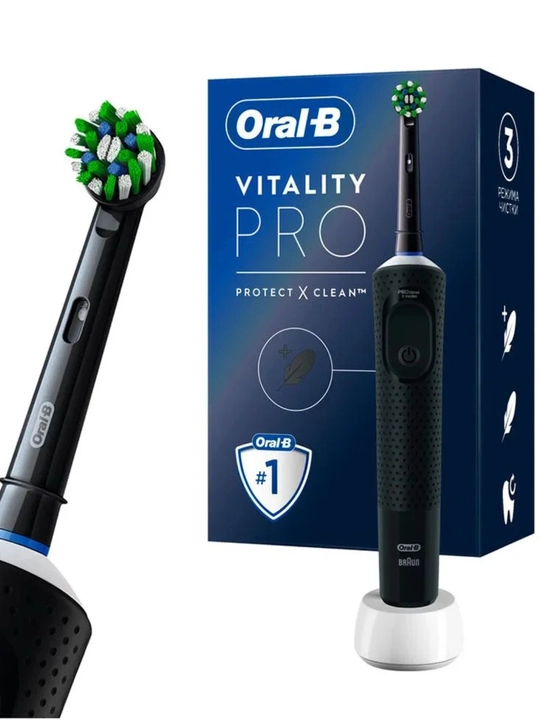Elektr tish cho‘tkasi Oral-B D103.413.3, akkumulyatorli, taymerli, qora