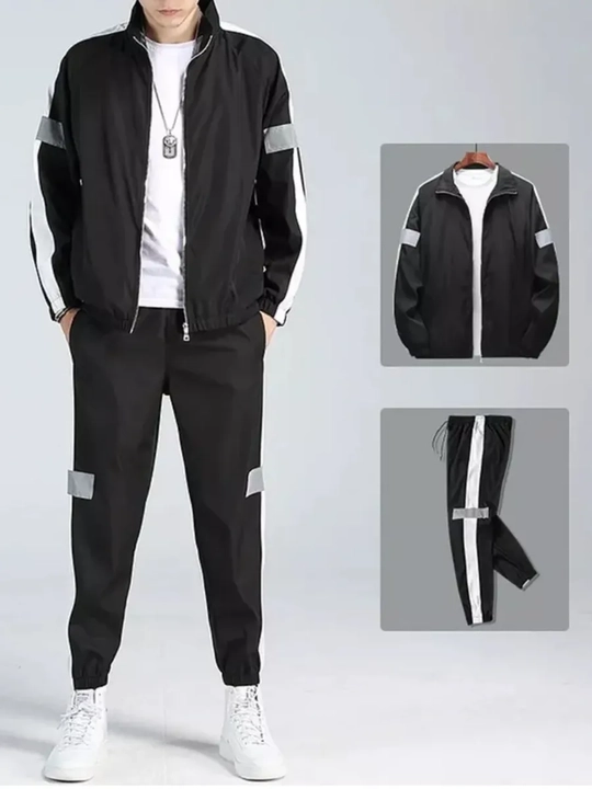 Erkaklar uchun oversize sport kostyum, kapyushonsiz svitshot va jogger shim,ikki qismli