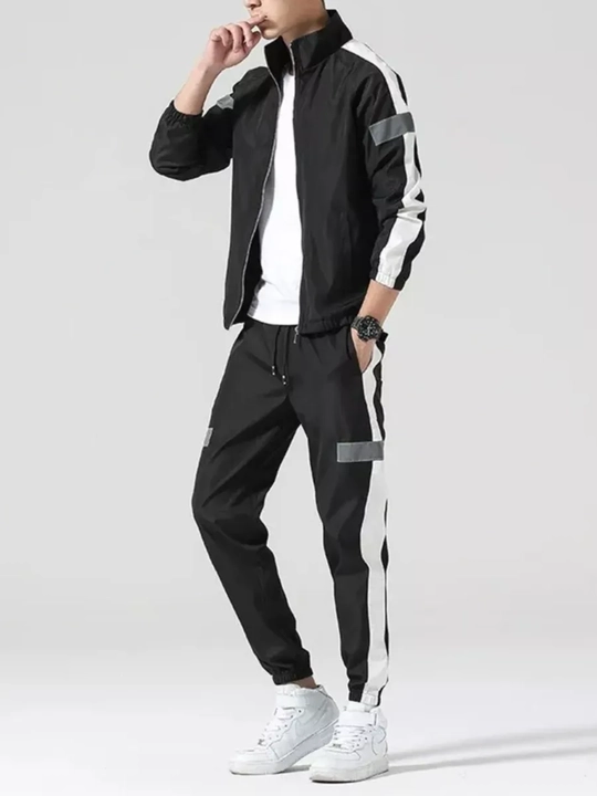 Erkaklar uchun oversize sport kostyum, kapyushonsiz svitshot va jogger shim,ikki qismli