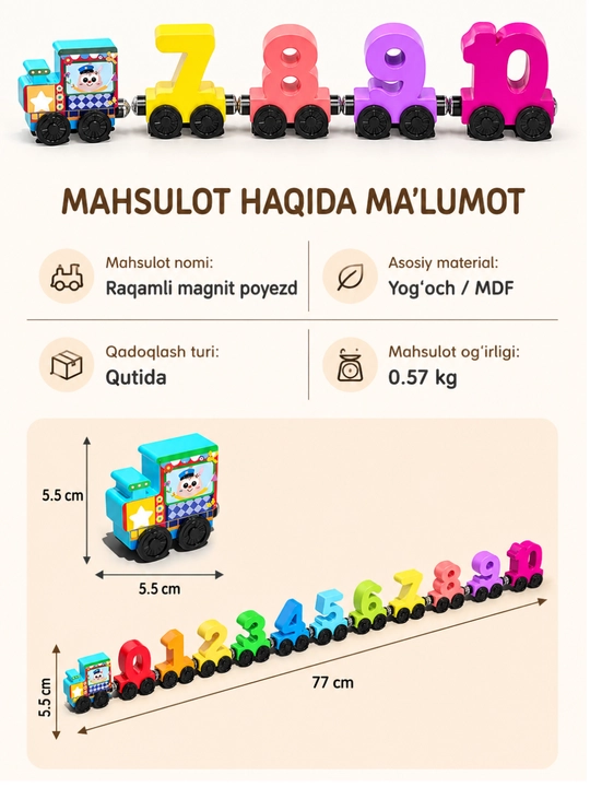 Magnitli raqamli kichik poyezd
