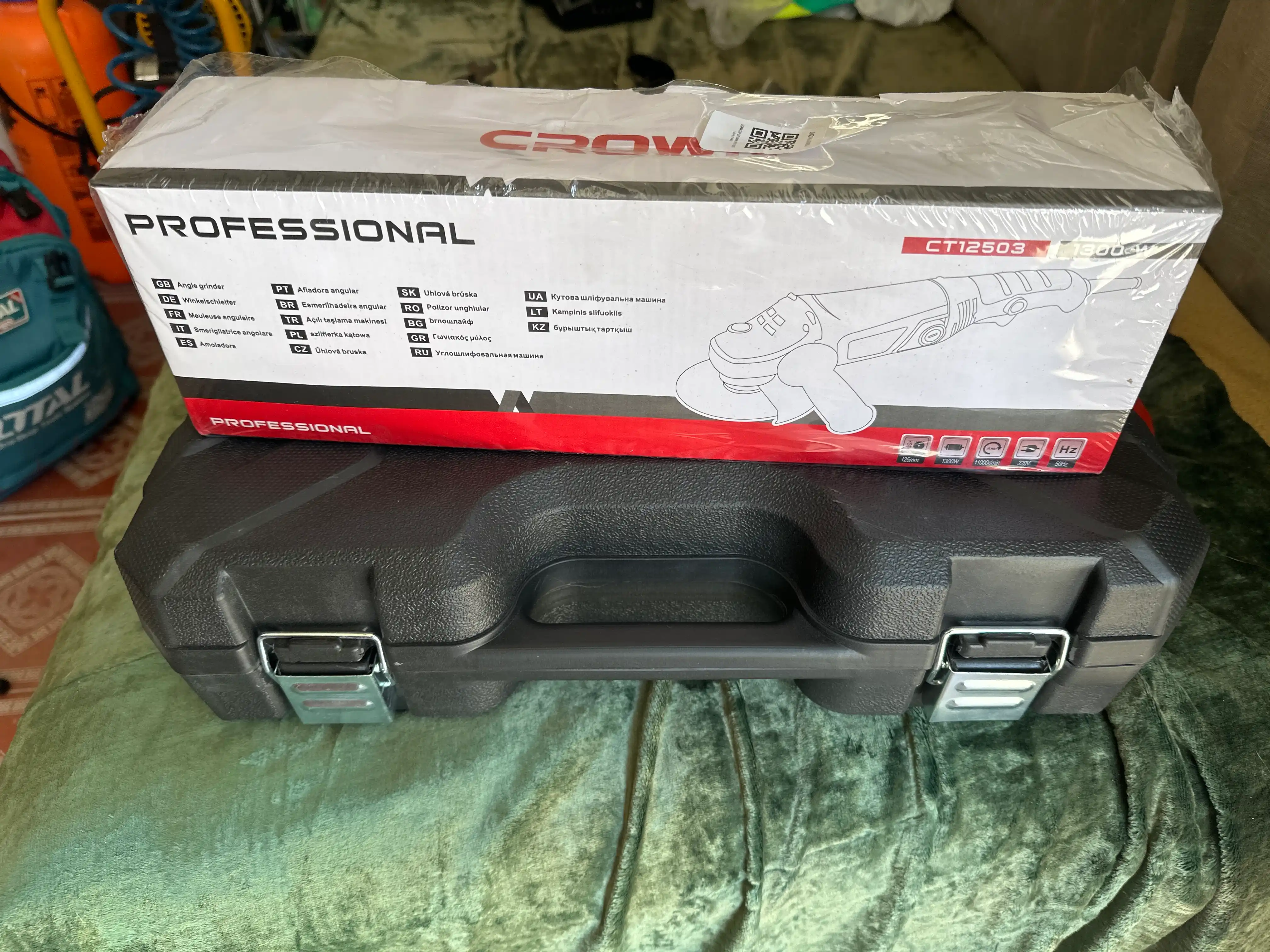 125 mm sozlamali bolgarka, tezlik boshqaruvli professional burchakli silliqlagich