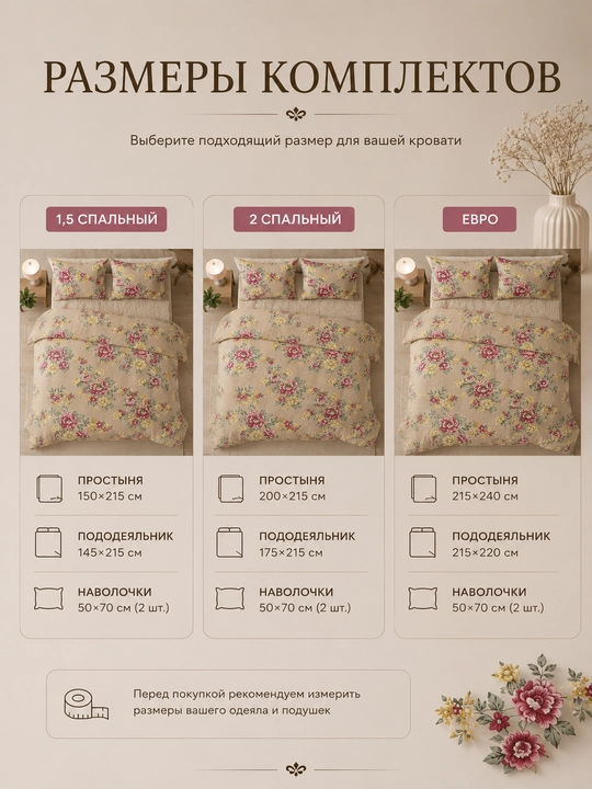 Комплект постельного белья с яркими цветами, евро, спальный 100% бязь