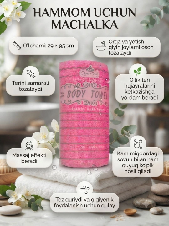 Мочалка-полотенце для тела Yumshoq Body Towel — идеальный подарок для вас - 
